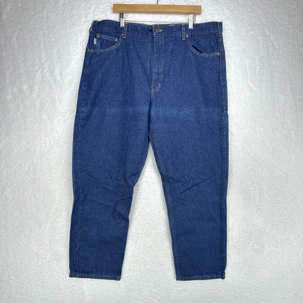 Carhartt Mens Traditional Fit Tapered Leg Denim Jeans 42x30 Blue B18 PRW NOS NWT - Picture 2 of 10